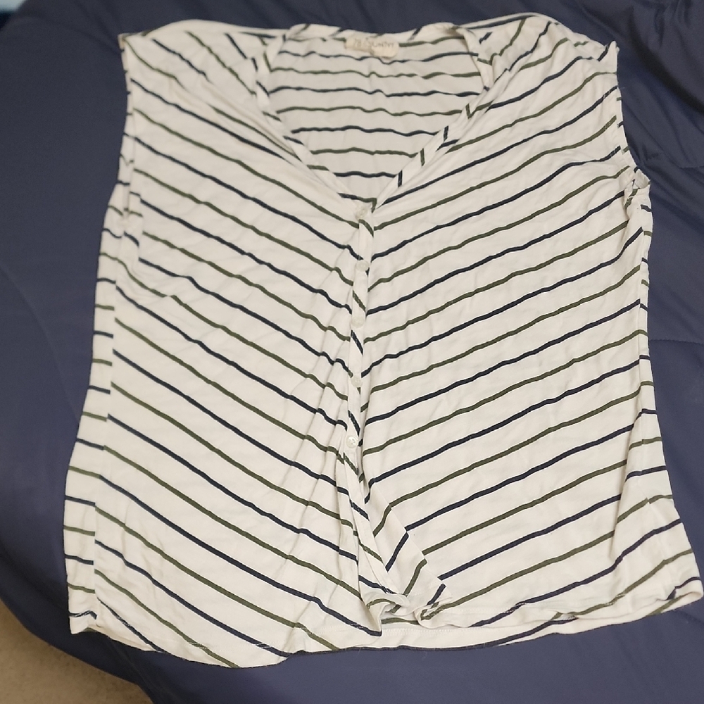 Striped V-Neck Blouse